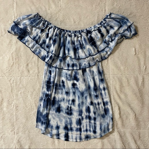 NWT Lauren Ralph Lauren Tie Dye Off The Shoulder Top / Size XS - Picture 3 of 8
